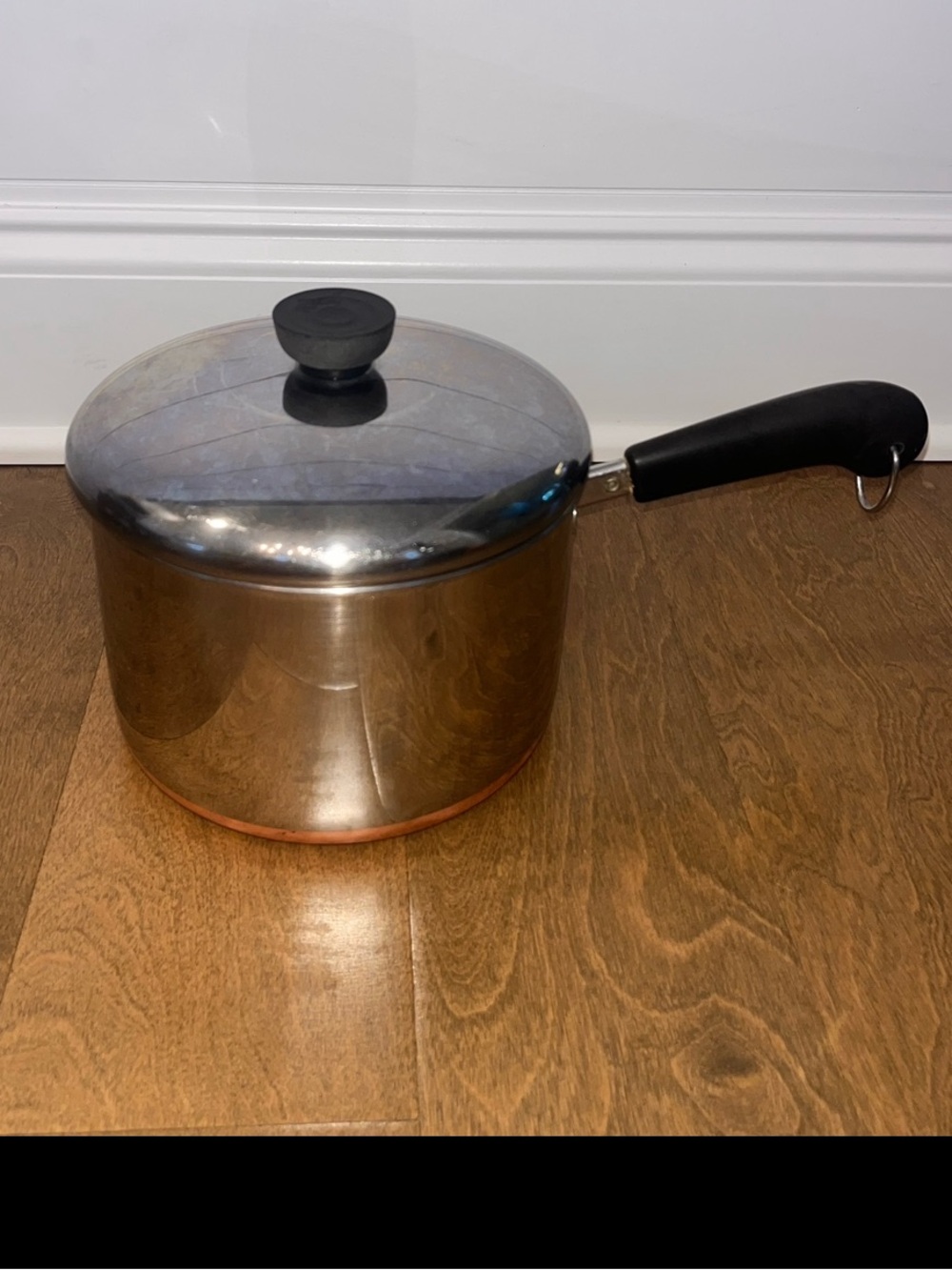 Vintage Revere Ware 3 Quart Stainless Steel / Copper Clad Bottom Pot W/ Lid: 89f